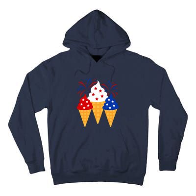 Memorial Day 4th Of July Holiday Patriotic Ice Cream Cones Gift Tall Hoodie