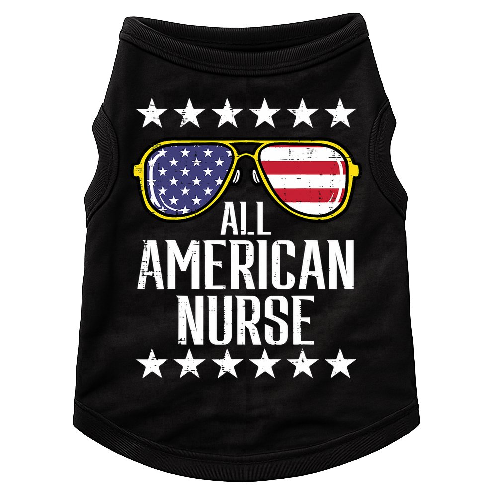 Memorial Day 4th Of July RN Nurse Doggie Tank