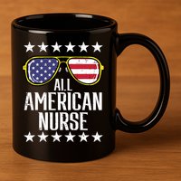 Memorial Day 4th Of July RN Nurse 11oz C Handle Ceramic Mug