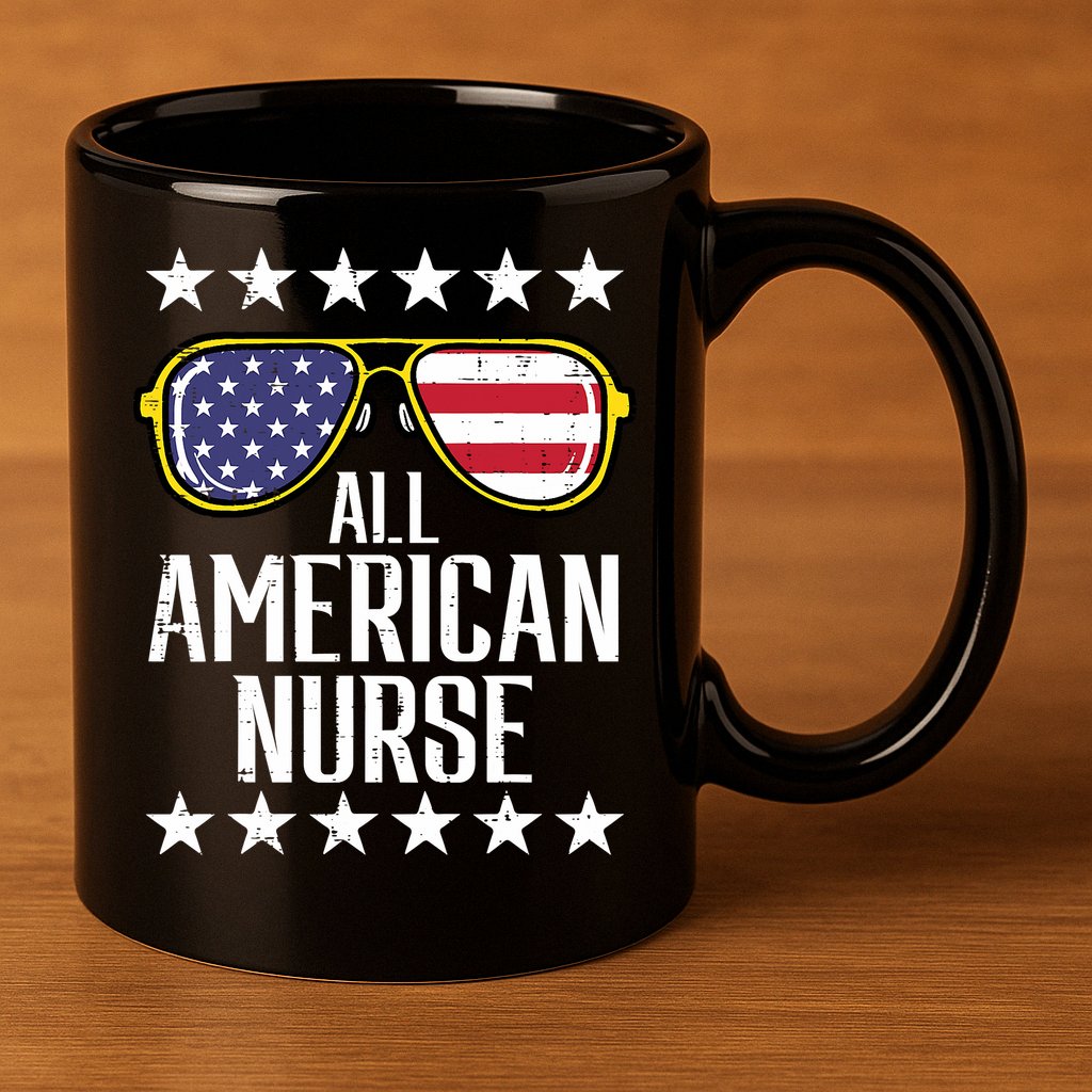 Memorial Day 4th Of July RN Nurse 11oz C Handle Ceramic Mug