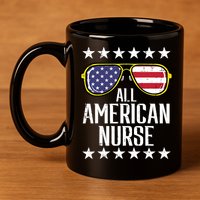 Memorial Day 4th Of July RN Nurse 11oz C Handle Ceramic Mug