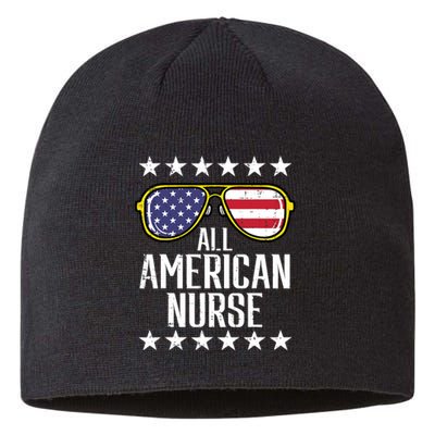 Memorial Day 4th Of July RN Nurse Sustainable Beanie