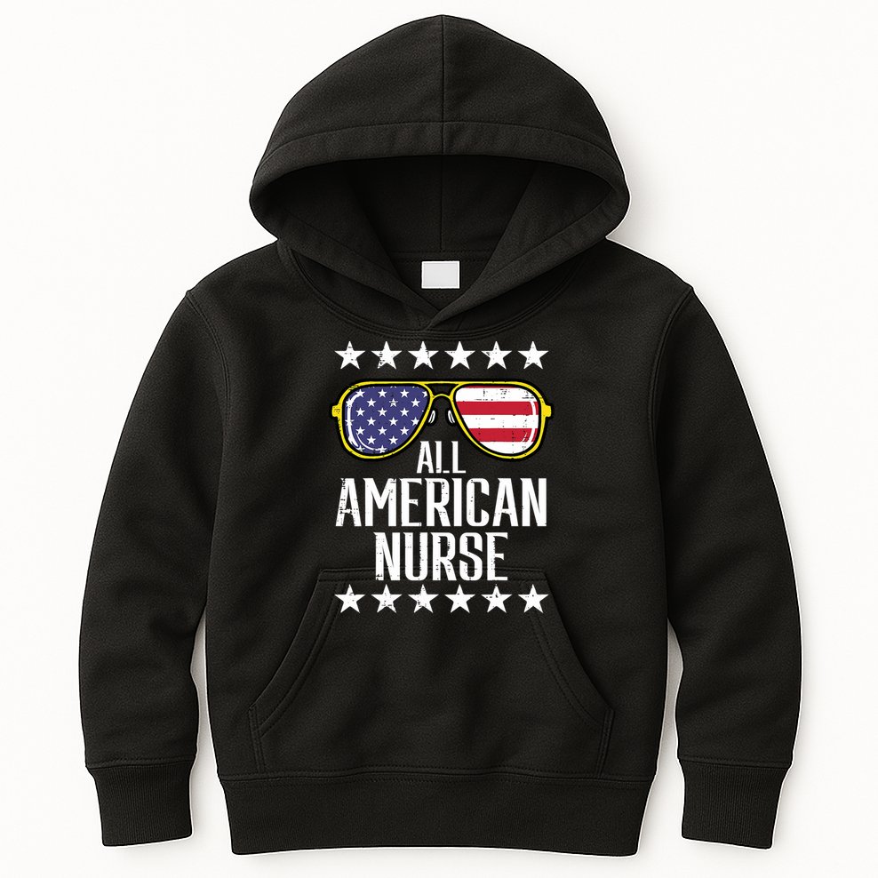 Memorial Day 4th Of July RN Nurse Kids Hoodie