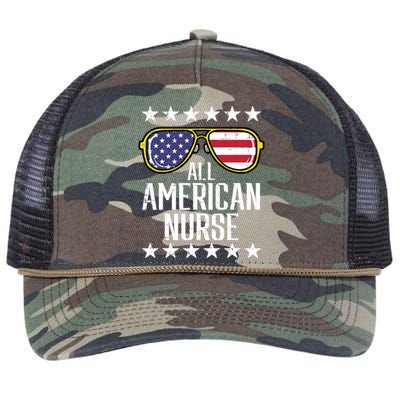 Memorial Day 4th Of July RN Nurse Retro Rope Trucker Hat Cap