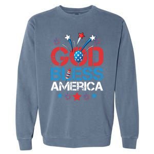 Memorial Day 4th Of July Usa Flag God Bless America Gift Garment-Dyed Sweatshirt