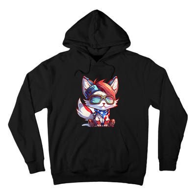 Memorial Day 4th of July patriotic usa flag fox Tall Hoodie