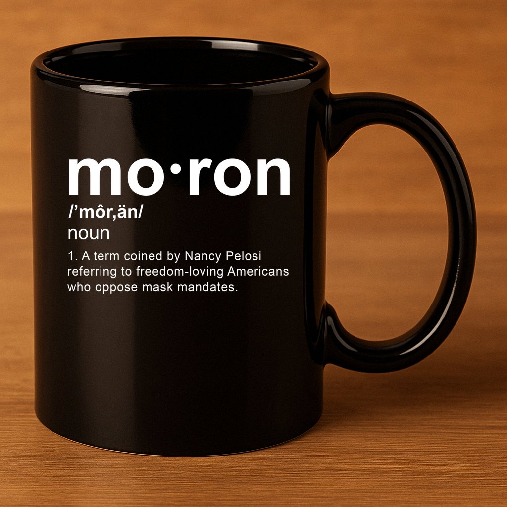 Moron Definition Anti Nancy Pelosi Funny Republican 11oz C Handle Ceramic Mug