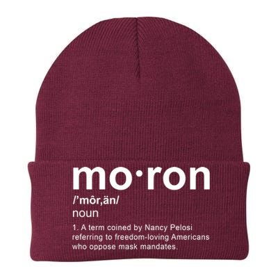 Moron Definition Anti Nancy Pelosi Funny Republican Knit Cap Winter Beanie