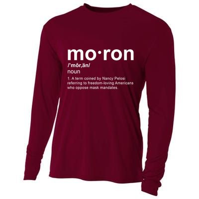 Moron Definition Anti Nancy Pelosi Funny Republican Cooling Performance Long Sleeve Crew