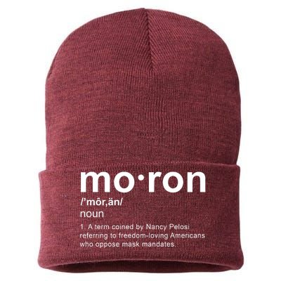 Moron Definition Anti Nancy Pelosi Funny Republican Sustainable Knit Beanie