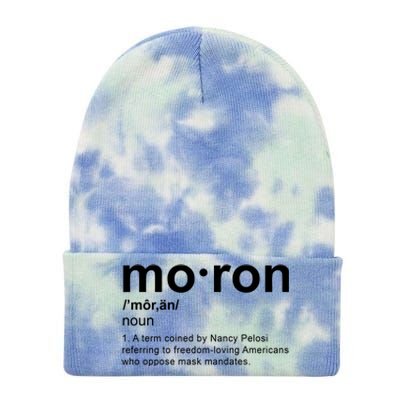 Moron Definition Anti Nancy Pelosi Funny Republican Tie Dye 12in Knit Beanie