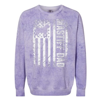 Mastiff Dad American Us Flag English Mastiff Dog Colorblast Crewneck Sweatshirt