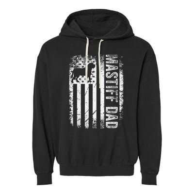 Mastiff Dad American Us Flag English Mastiff Dog Garment-Dyed Fleece Hoodie