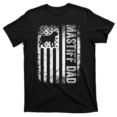 Mastiff Dad American Us Flag English Mastiff Dog T-Shirt