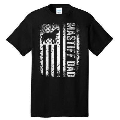 Mastiff Dad American Us Flag English Mastiff Dog Tall T-Shirt