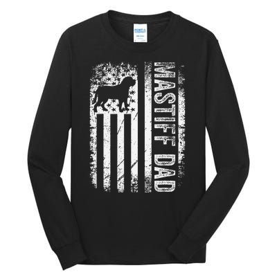 Mastiff Dad American Us Flag English Mastiff Dog Tall Long Sleeve T-Shirt