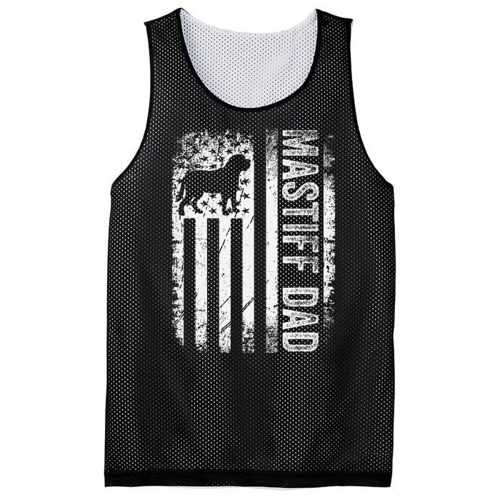 Mastiff Dad American Us Flag English Mastiff Dog Mesh Reversible Basketball Jersey Tank