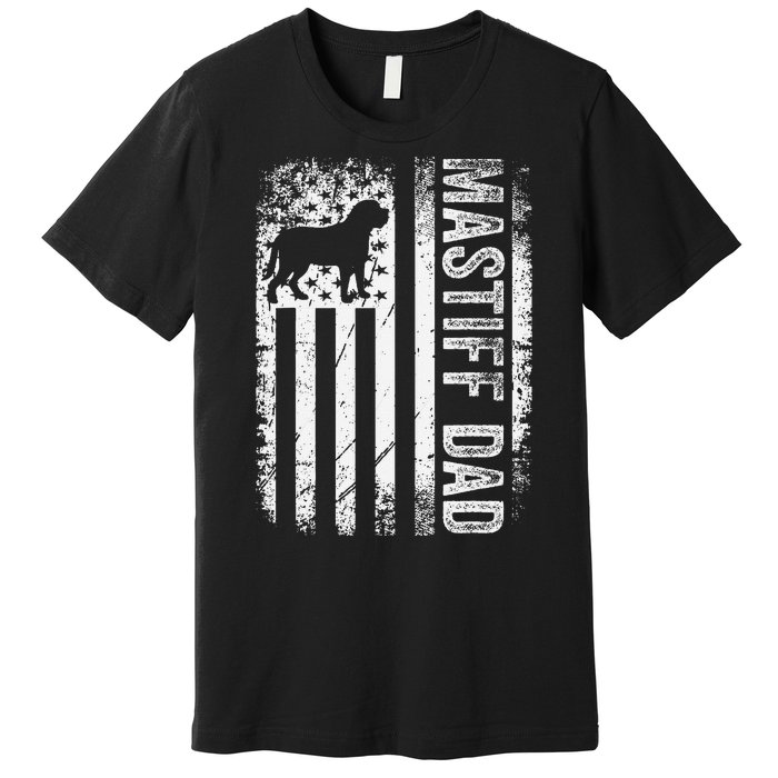 Mastiff Dad American Us Flag English Mastiff Dog Premium T-Shirt