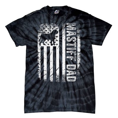 Mastiff Dad American Us Flag English Mastiff Dog Tie-Dye T-Shirt