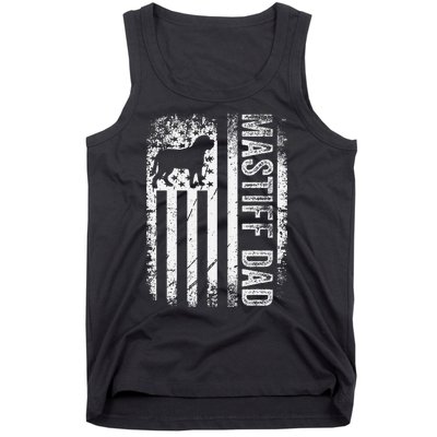 Mastiff Dad American Us Flag English Mastiff Dog Tank Top