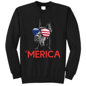 Merica Doberman American Flag 4th of July Dobie Sweatshirt