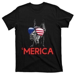 Merica Doberman American Flag 4th of July Dobie T-Shirt