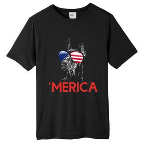 Merica Doberman American Flag 4th of July Dobie Tall Fusion ChromaSoft Performance T-Shirt