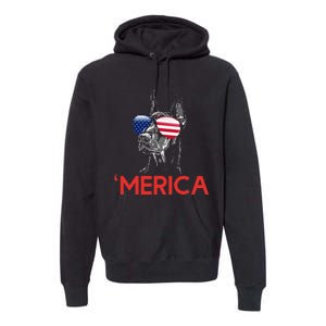 Merica Doberman American Flag 4th of July Dobie Premium Hoodie