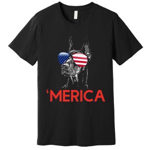 Merica Doberman American Flag 4th of July Dobie Premium T-Shirt