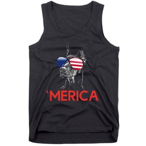 Merica Doberman American Flag 4th of July Dobie Tank Top