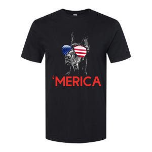 Merica Doberman American Flag 4th of July Dobie Softstyle CVC T-Shirt