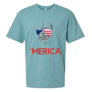 Merica Doberman American Flag 4th of July Dobie Sueded Cloud Jersey T-Shirt