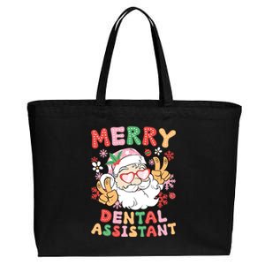 Merry Dental Assistant Christmas Dental Assisting Xmas Party Gift Cotton Canvas Jumbo Tote