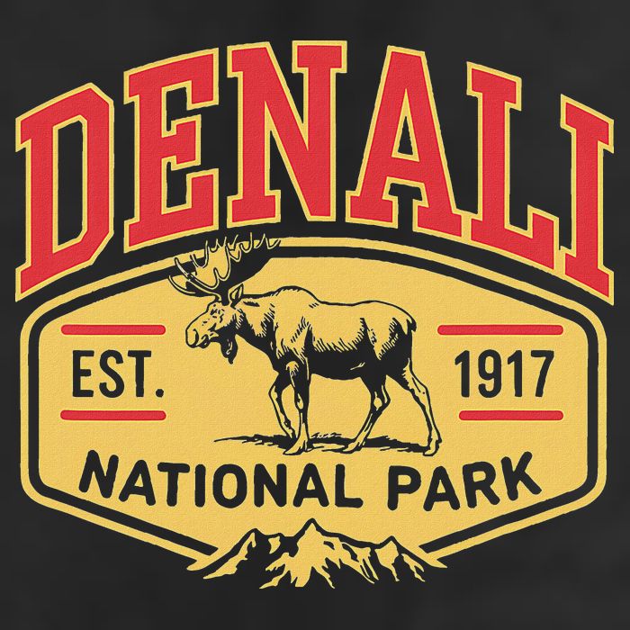 Mount Denali Alaska Mountaineer Climbing National Park 7 Panel Mesh Trucker Snapback Hat