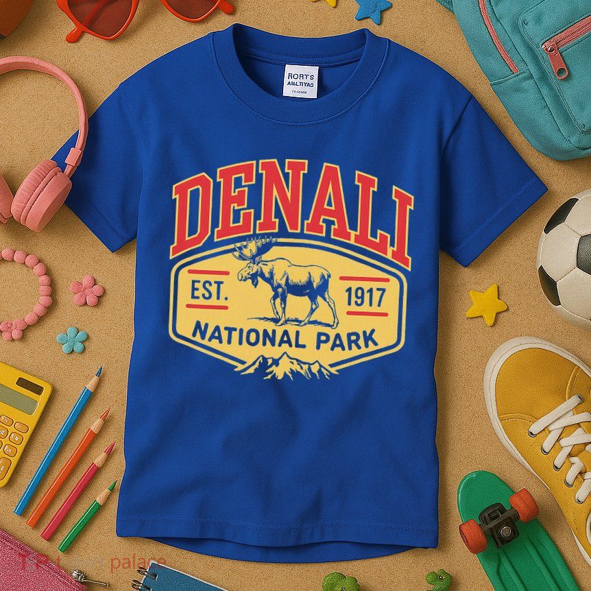 Mount Denali Alaska Mountaineer Climbing National Park Kids T-Shirt