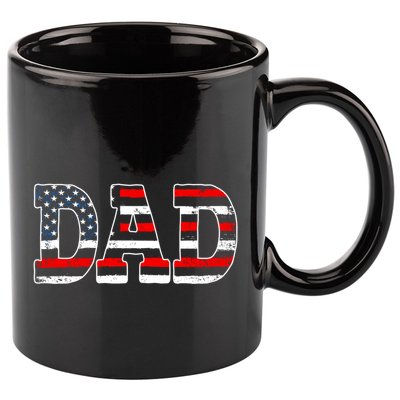 Military Dad American Flag Funny Fathers Day For Daddy Gift 11oz C Handle Ceramic Mug