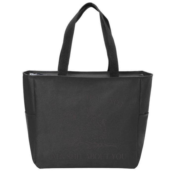 My Daughter And I Talk Shit About You Funny Meme Zip Tote Bag