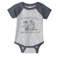 My Daughter And I Talk Shit About You Funny Meme Infant Baby Jersey Bodysuit