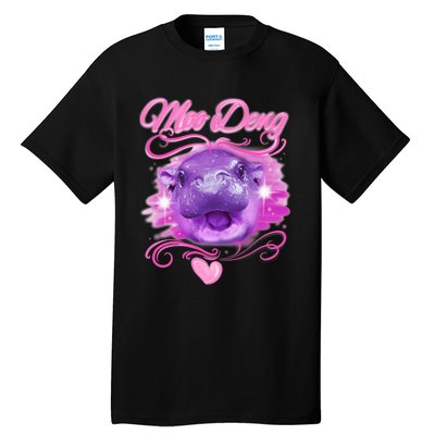 Moo Deng Airbrush Cute Baby Hippo Moo Deng Bouncy Pig Tall T-Shirt