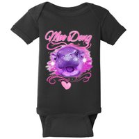 Moo Deng Airbrush Cute Baby Hippo Moo Deng Bouncy Pig Baby Bodysuit