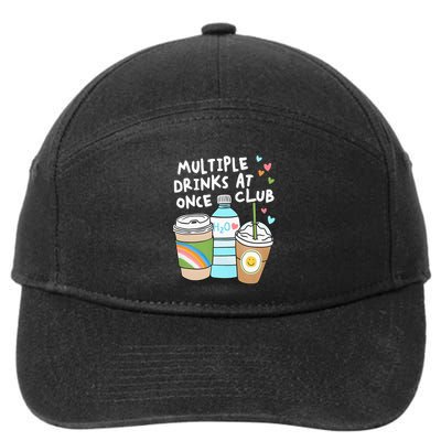 Multiple Drinks At Once Club Funny Multiple Drinks 7-Panel Snapback Hat