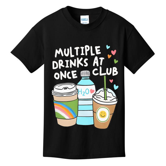 Multiple Drinks At Once Club Funny Multiple Drinks Kids T-Shirt