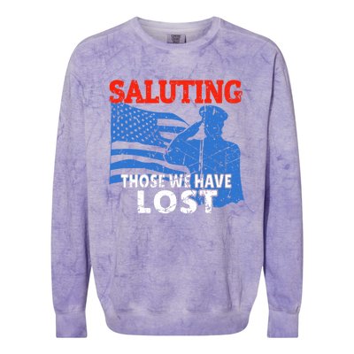 Memorial Day American Flag Patriotic Honor The Fallen Gift Colorblast Crewneck Sweatshirt