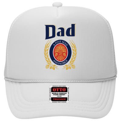 Miller Dad A Fine Man And Patriot Fathers Day High Crown Mesh Back Trucker Hat