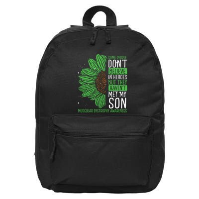 Muscular Dystrophy Awareness Ribbon Son Survivor Warrior 16 in Basic Backpack
