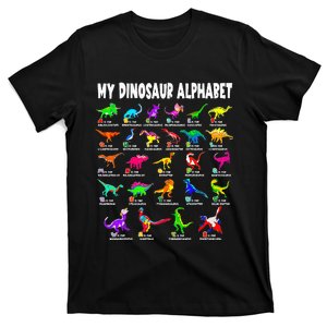 My Dinosaur Alphabet Funny Learn Alphabet With Dinosaurs T-Shirt