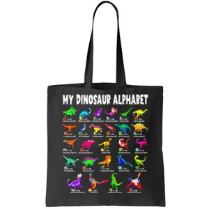 My Dinosaur Alphabet Funny Learn Alphabet With Dinosaurs Tote Bag