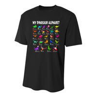 My Dinosaur Alphabet Funny Learn Alphabet With Dinosaurs Youth Performance Sprint T-Shirt