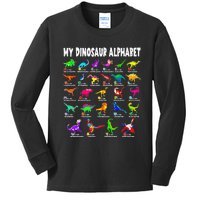 My Dinosaur Alphabet Funny Learn Alphabet With Dinosaurs Kids Long Sleeve Shirt