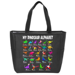 My Dinosaur Alphabet Funny Learn Alphabet With Dinosaurs Zip Tote Bag